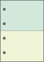 プリンター用帳票用紙 KN2402 ( A4サイズ カラー2色2面4穴 )