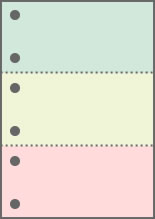 プリンター用帳票用紙 KN3603 ( A4サイズ カラー3色3面6穴 )