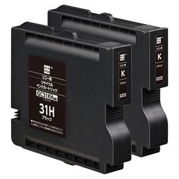 エコリカ ECI-RC31HB ブラック Lサイズ リサイクルインクカートリッジ リコー GC31KH 対応 2個パック