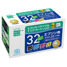 エコリカ ECI-E324P/BOX リサイクルインク 4色パック IC4CL32 対応
