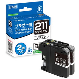 ジット JIT-B211B2P リサイクルインク ブラック2本パック LC211BK-2PK