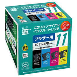 エコリカ ECI-BR114P/BOX リサイクルインク LC11-4PK 対応