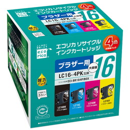 エコリカ ECI-BR164P/BOX リサイクルインク LC16-4PK 対応