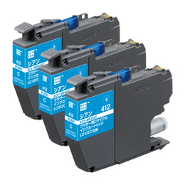 エコリカ ECI-BR412C シアン LC412C 対応 リサイクルインク 3本