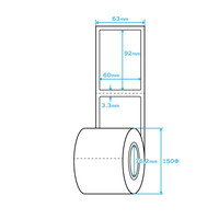 標準PDラベル Bタテ 感熱ロール 裏巻