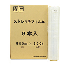 (法人様限定)業務用ストレッチフィルム幅500mm×巻300m 厚14μ 透明 3インチ紙管