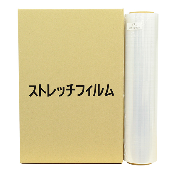 法人様限定)業務用ストレッチフィルム幅500mm×巻300m 厚17μ 透明 3インチ紙管 リサイクルトナーやインクカートリッジのmita