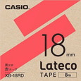 カシオ ラテコ 詰め替え用テープ 18mm 黒文字 / 赤テープ XB-18RD 2個