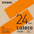 カシオ ラテコ 詰め替え用テープ 24mm 黒文字 / オレンジテープ XB-24EO
