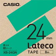 カシオ ラテコ 詰め替え用テープ 24mm 黒文字 / 緑テープ XB-24GN