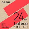 カシオ ラテコ 詰め替え用テープ 24mm 黒文字 / 赤テープ XB-24RD
