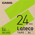 カシオ ラテコ 詰め替え用テープ 24mm 黒文字 / 黄緑テープ XB-24YG 2個