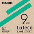 カシオ ラテコ 詰め替え用テープ 9mm 黒文字 / 緑テープ XB-9GN