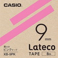 カシオ ラテコ 詰め替え用テープ 9mm 黒文字 / ピンクテープ XB-9PK